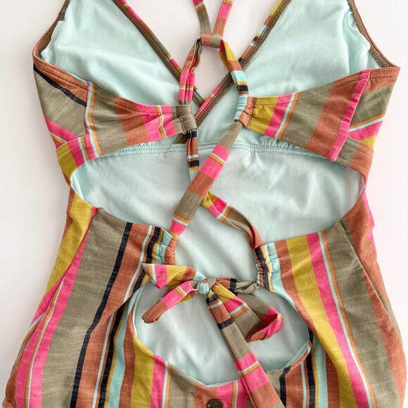 [Prana] Multi-Color Fergusen Cacti Soleil Stripe One-Piece Swimsuit Sz Medium M - Picture 13 of 14